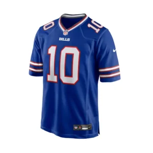 Front view Buffalo Bills #10 royal blue jersey Nike game jersey clean product image