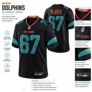 Charlie Heck Miami Dolphins Game Jersey 67