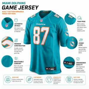 Features Cole Turner Aqua Miami Dolphins Jersey for 2026
