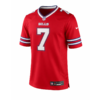 Front view of Ray Davis #7 Buffalo Bills red jersey with Nike swoosh and NFL logo.