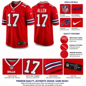 Josh Allen Red Jersey Quality Features
