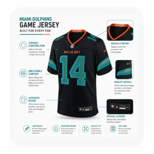 Quinn Ewers Dolphins Black Game Jersey 3