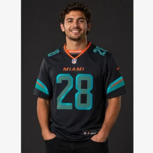 Quinn Ewers Dolphins Black Game Jersey 4