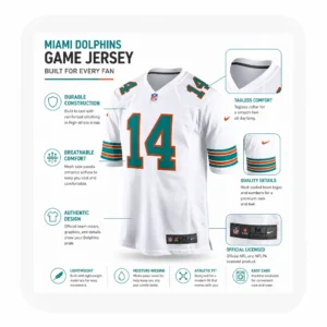 Quinn Ewers Dolphins White Jersey Features