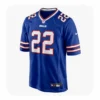Front view of a blue Buffalo Bills home jersey featuring number 22 with white and red accents.