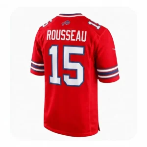greg rousseau red bills jersey back view