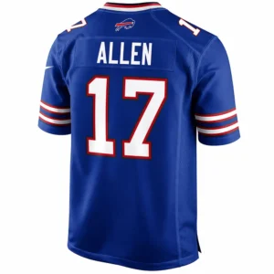 Back view of Josh Allen #17 Buffalo Bills Jersey with ALLEN name and number