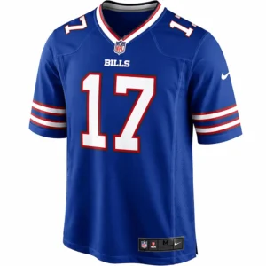 Front view of Josh Allen #17 Buffalo Bills Nike Royal Blue Game Jersey
