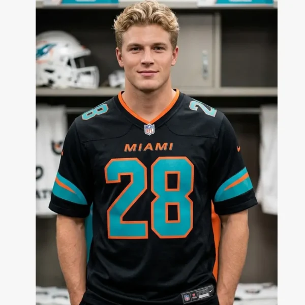 De'Von Achane Black Game Day Dolphins Jersey
