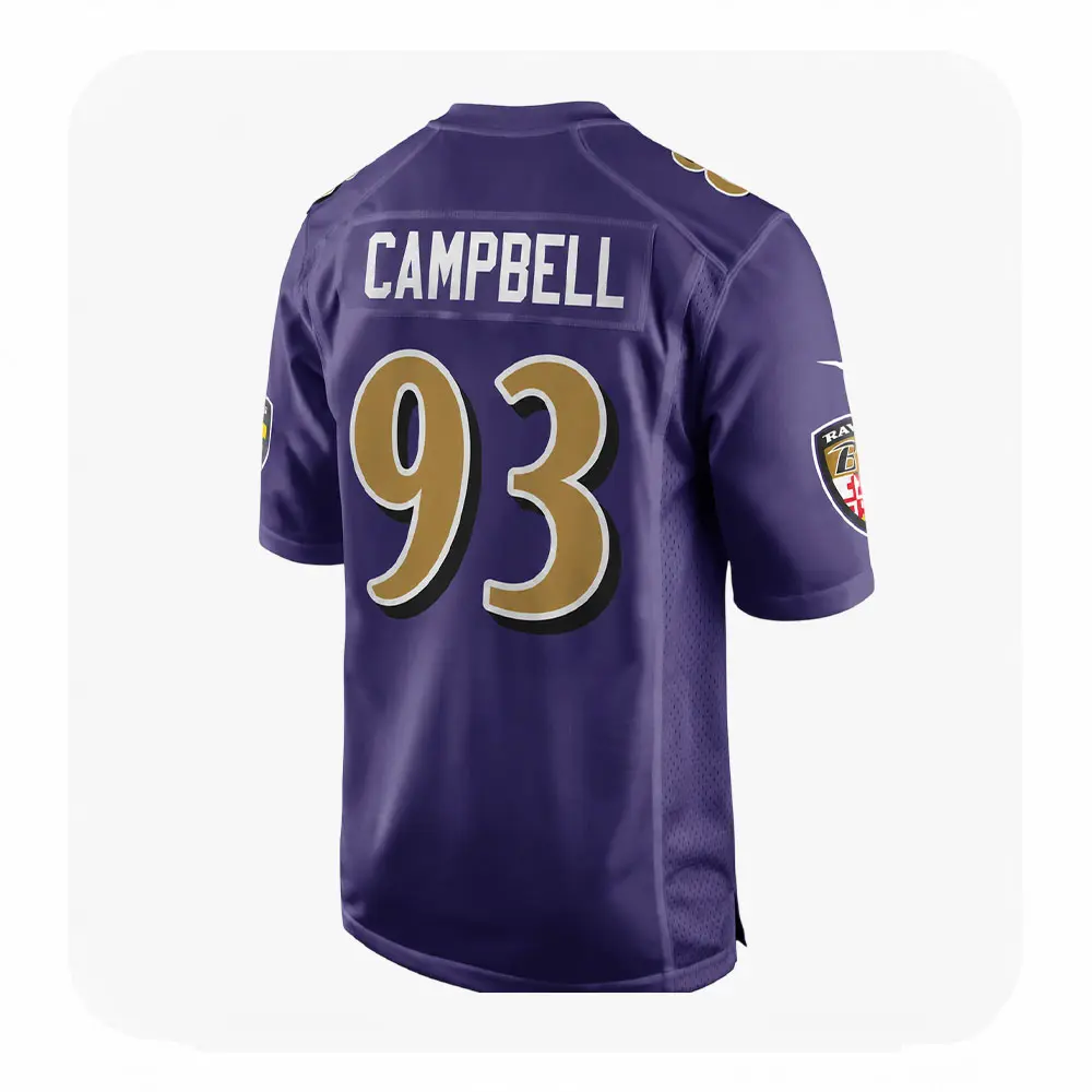 Back View For Calais Campbell Purple Game Baltimore Ravens Jersey Back View For Calais Campbell Purple Game Baltimore Ravens Jersey