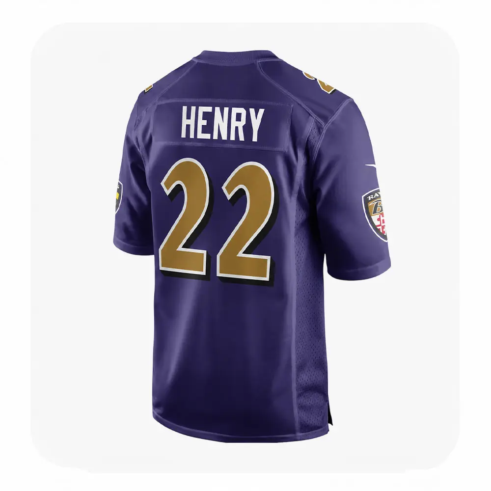 Back View For Derrick Henry Purple Game Baltimore Ravens Team Jersey Back View For Derrick Henry Purple Game Baltimore Ravens Team Jersey