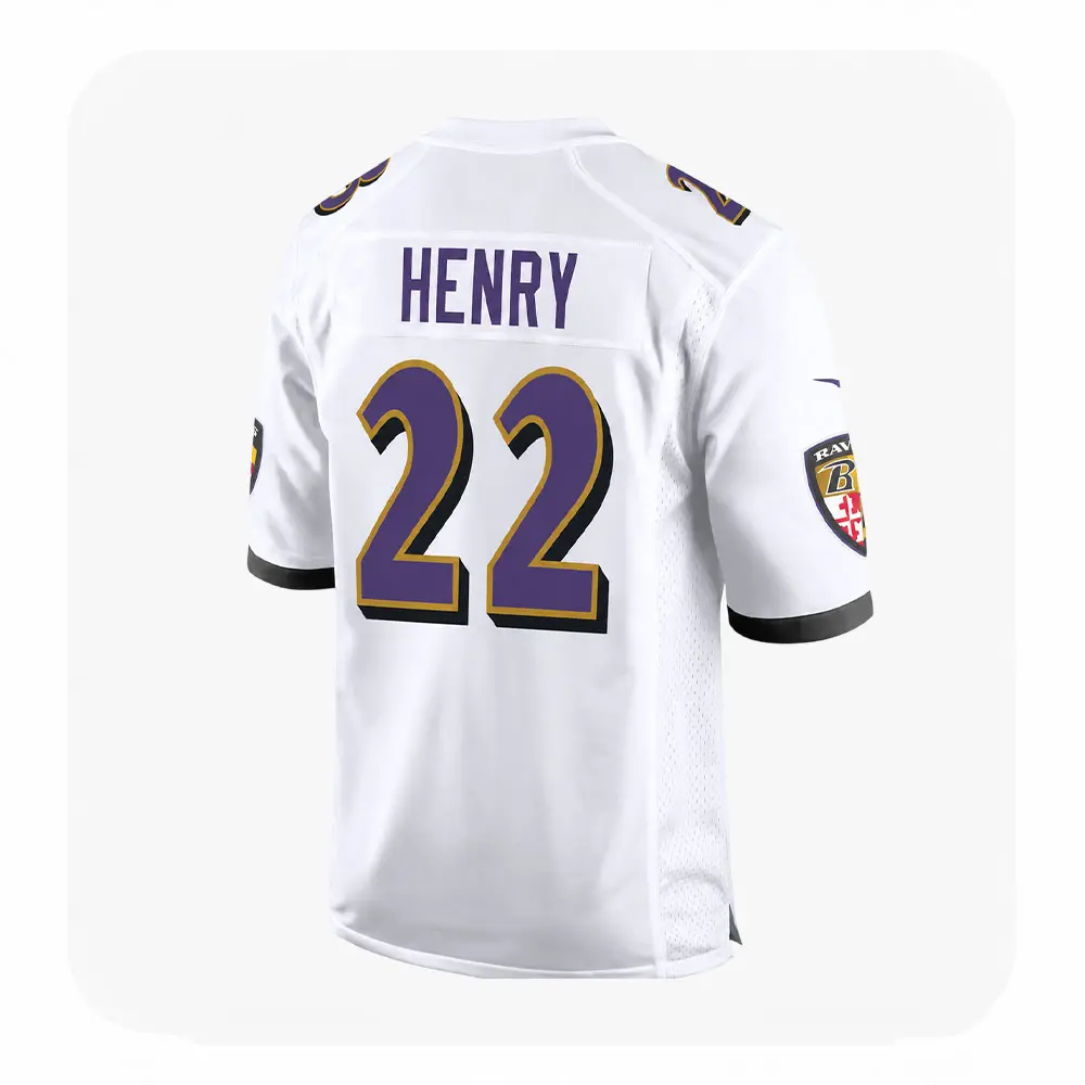 Back View For Derrick Henry White Game Ravens Team Jersey Back View For Derrick Henry White Game Ravens Team Jersey