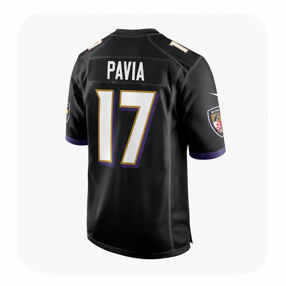 Back View For Diego Pavia Black Ravens Team Game Jersey Back View For Diego Pavia Black Ravens Team Game Jersey
