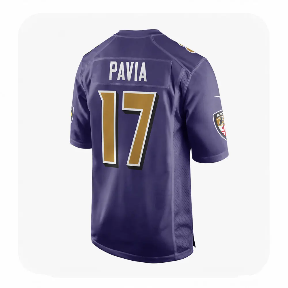 Back View For Diego Pavia Purple Ravens Game Jersey Back View For Diego Pavia Purple Ravens Game Jersey