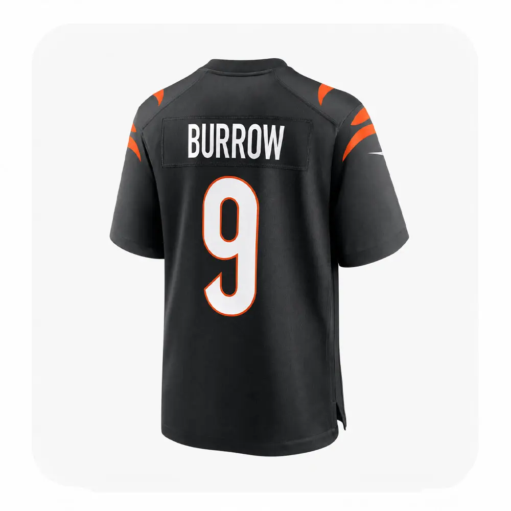 Back View For Joe Burrow Bengals Black Game Jersey Back View For Joe Burrow Bengals Black Game Jersey