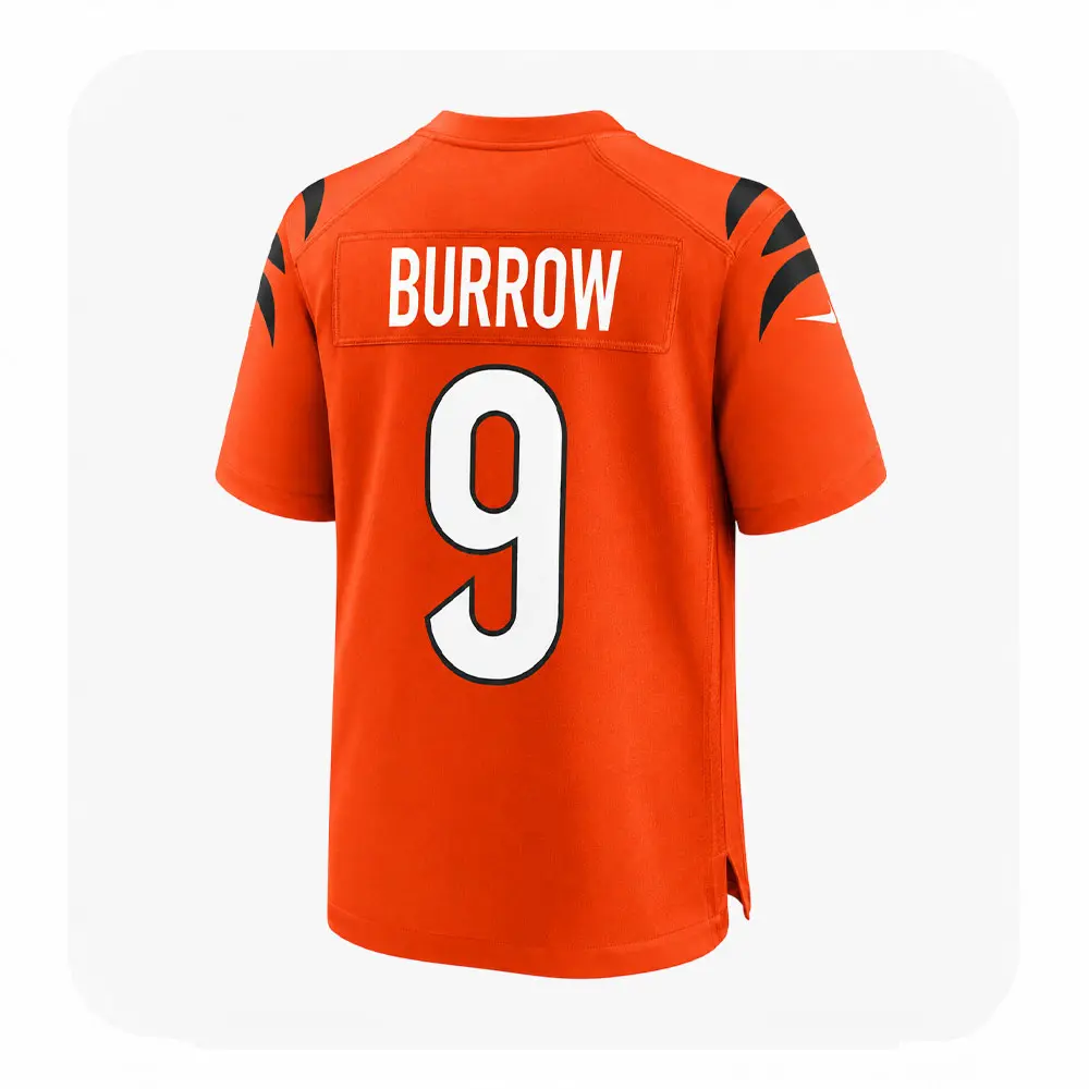 Back View For Joe Burrow Cincinnati Bengals Orange Game Jersey Back View For Joe Burrow Cincinnati Bengals Orange Game Jersey