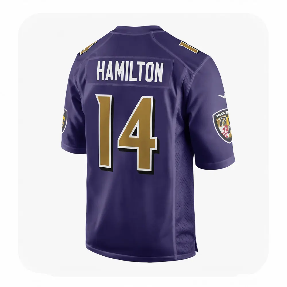Back View For Kyle Hamilton Purple Baltimore Ravens Game Jersey Back View For Kyle Hamilton Purple Baltimore Ravens Game Jersey