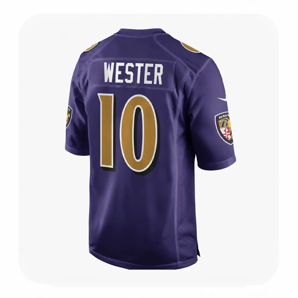 Back View For Lajohntay Wester Ravens Team Purple Game Jersey Back View For Lajohntay Wester Ravens Team Purple Game Jersey