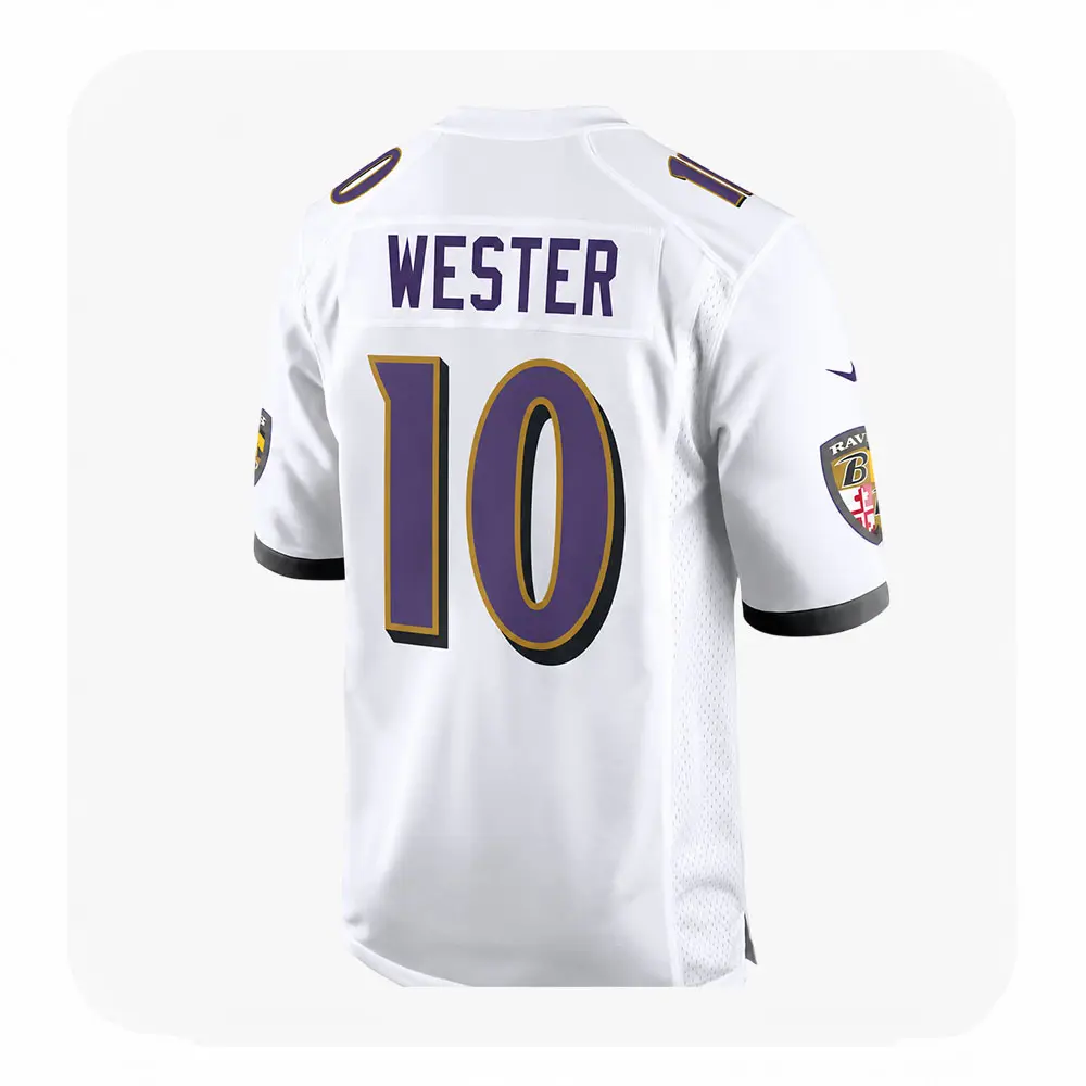 Back View For Lajohntay Wester White Game Ravens Jersey Back View For Lajohntay Wester White Game Ravens Jersey