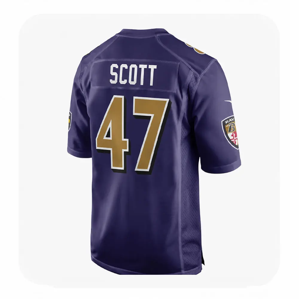 Back View For Lucas Scott Purple Ravens Team Game Jersey Back View For Lucas Scott Purple Ravens Team Game Jersey