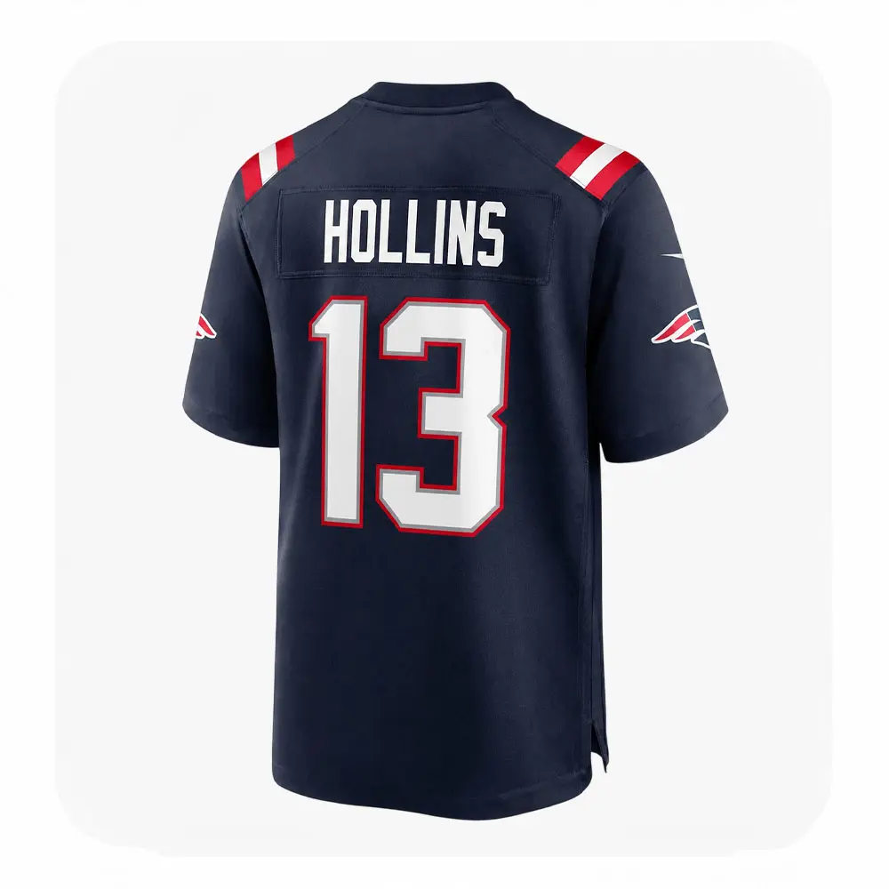 Back View For Mack Hollins #13 Navy Patriots Team Jersey Back View For Mack Hollins 13 Navy Patriots Team Jersey