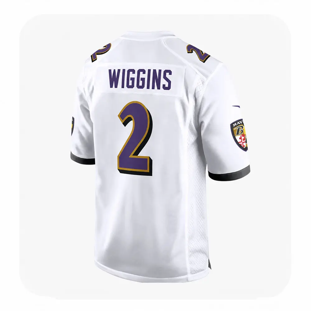 Back View For Nate Wiggins Baltimore Ravens White Game Jersey Back View For Nate Wiggins Baltimore Ravens White Game Jersey