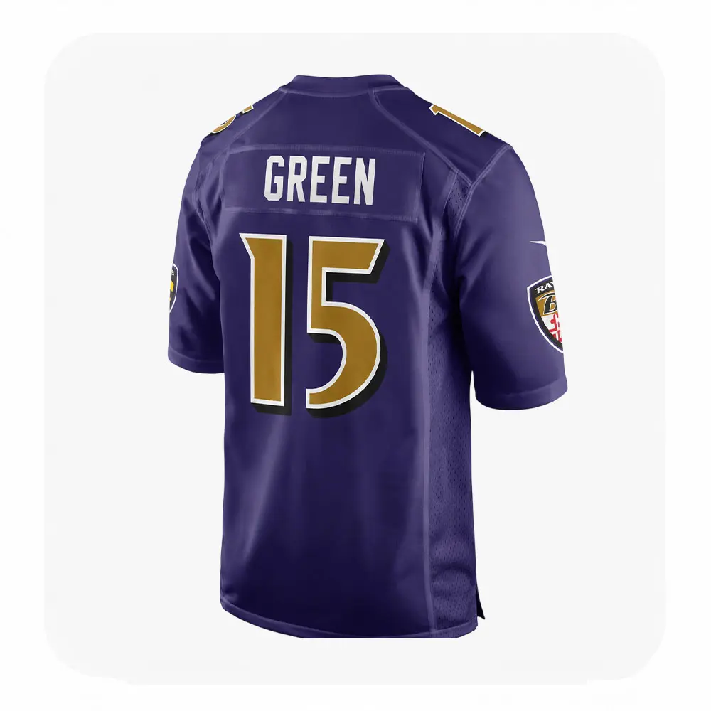 Back View For Ravens Mike Green Purple Game Jersey Back View For Ravens Mike Green Purple Game Jersey