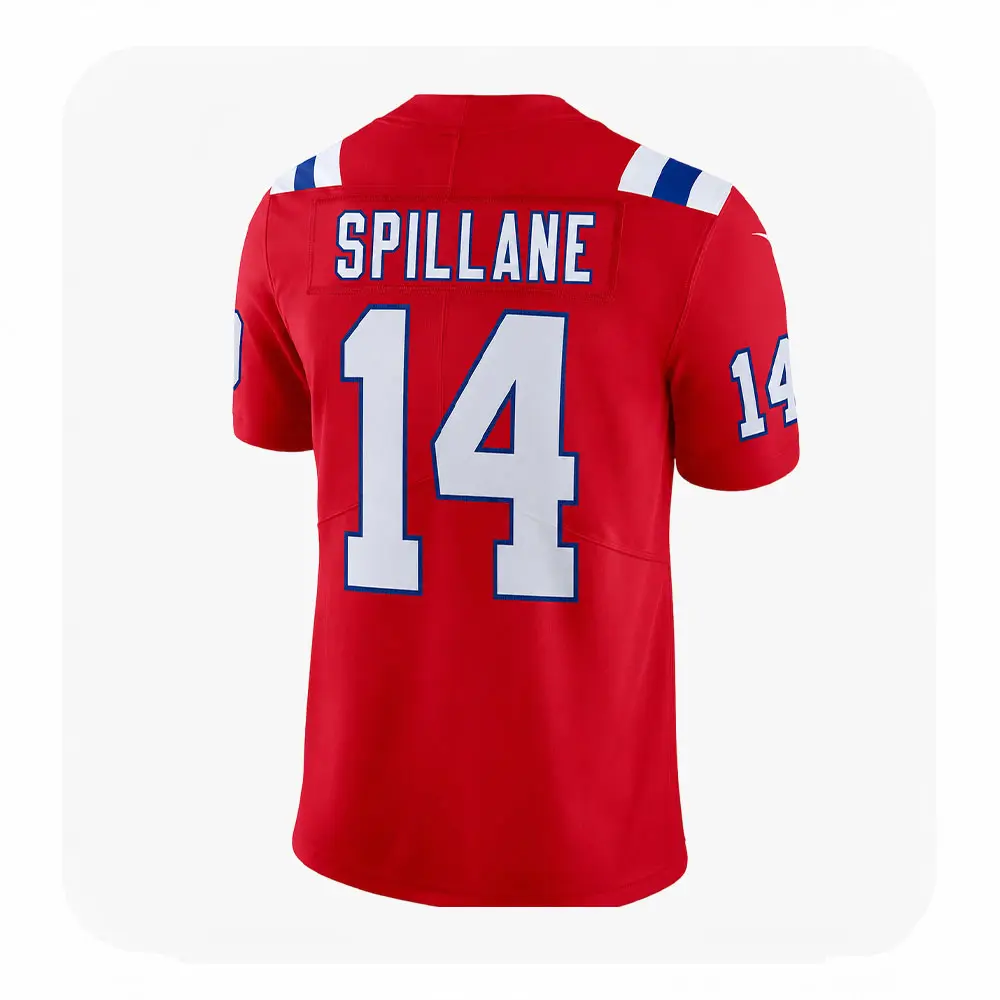Back View For Robert Spillane Red Patriots Team Game Jersey Back View For Robert Spillane Red Patriots Team Game Jersey