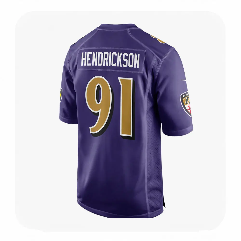 Back View For Trey Hendrickson Purple Game Baltimore Ravens Jersey Back View For Trey Hendrickson Purple Game Baltimore Ravens Jersey