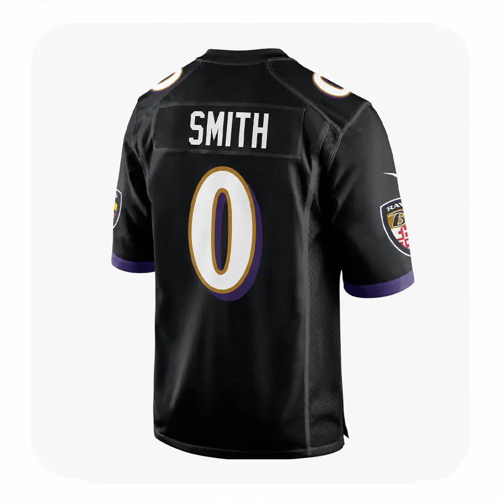 Back View Fro Roquan Smith Ravens Team Black Game Jersey Back View Fro Roquan Smith Ravens Team Black Game Jersey