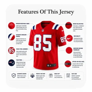 Detail Hunter Henry 85 Red Patriots Team Jersey