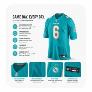 Details . Malik Washington Aqua Miami Dolphins Jersey