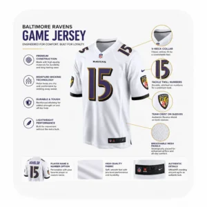 Details For Baltimore Ravens Mike Green White Game Jersey