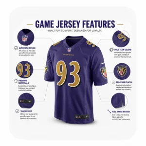 Details For Calais Campbell Purple Game Baltimore Ravens Jersey