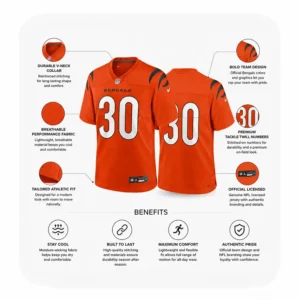 Details For Chase Brown Cincinnati Bengals Orange Game Jersey