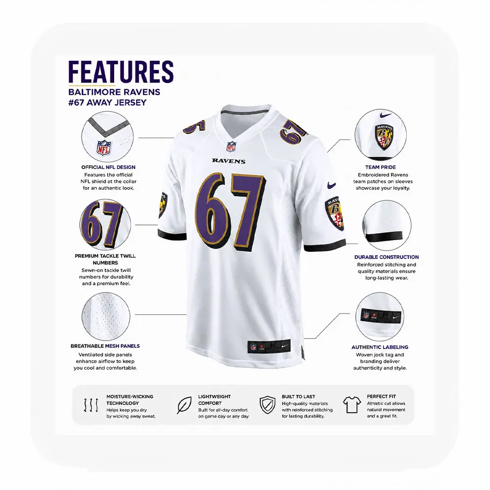 Details For Corey Bullock White Ravens Team Game Jersey Details For Corey Bullock White Ravens Team Game Jersey