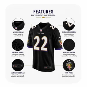 Details For Derrick Henry Black Ravens Game Jersey