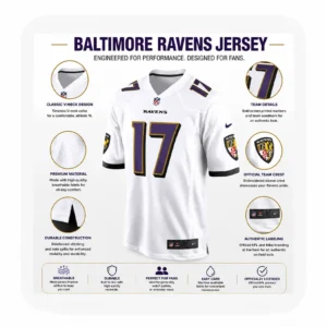 Details For Diego Pavia White Baltimore Ravens Game Jersey