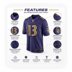 Details For Elijah Sarratt Purple Ravens Team Game Jersey