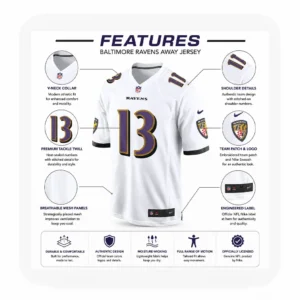Details For Elijah Sarratt White Ravens Team Jersey