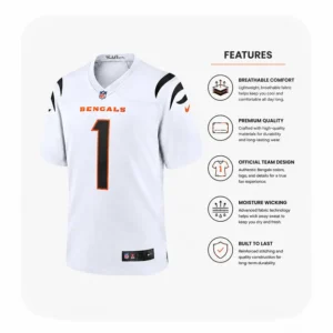 Details For JaMarr Chase White Cincinnati Bengals Game Jersey