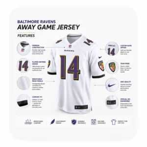 Details For Kyle Hamilton White Ravens Team Fan Jersey