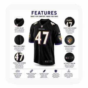 Details For Lucas Scott Ravens Black Team Game Jersey