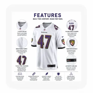 Details For Lucas Scott Ravens White Team Game Jersey