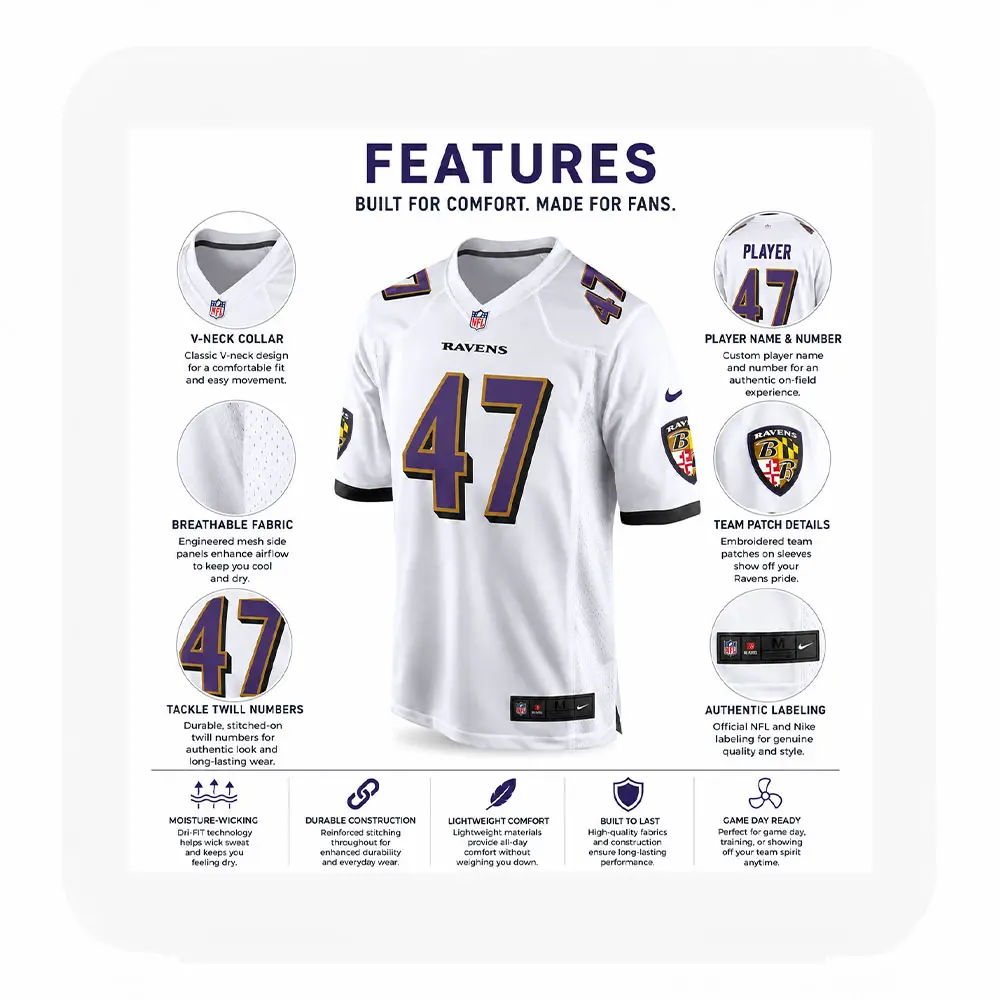 Details For Lucas Scott Ravens White Team Game Jersey Details For Lucas Scott Ravens White Team Game Jersey