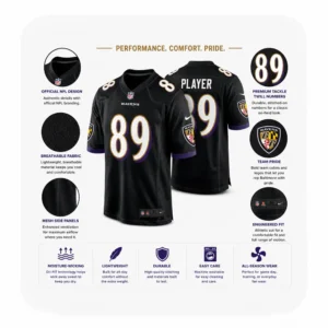 Details For Mark Andrews Black Ravens Fans Game Jersey
