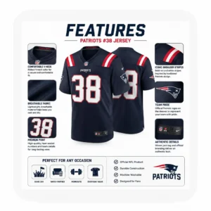 Details For Mens Rhamondre Stevenson Navy New England Patriots Game Jersey