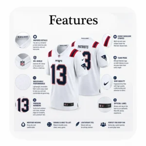 Details For Patriots Team Mack Hollins 13 White Jersey