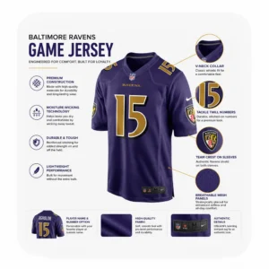 Details For Ravens Mike Green Purple Game Jersey