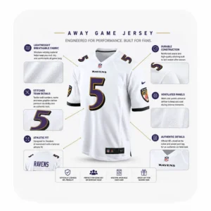 Details For Ravens Tyler Huntley White Game Jersey